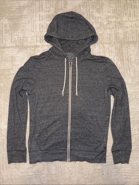 American Eagle Outfitters Charcoal Gray Zip-Up Hooded Sweater
